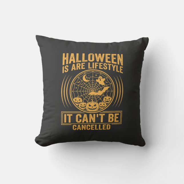 Almofada Estilo de vida de Halloween Morcego Teia de Aranha (Frente)