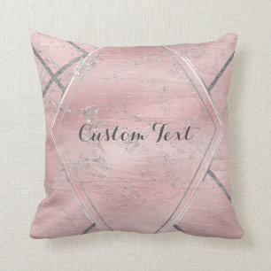 Almofada Estilo do Designer de Gama Sparkle de Satin Rosa e