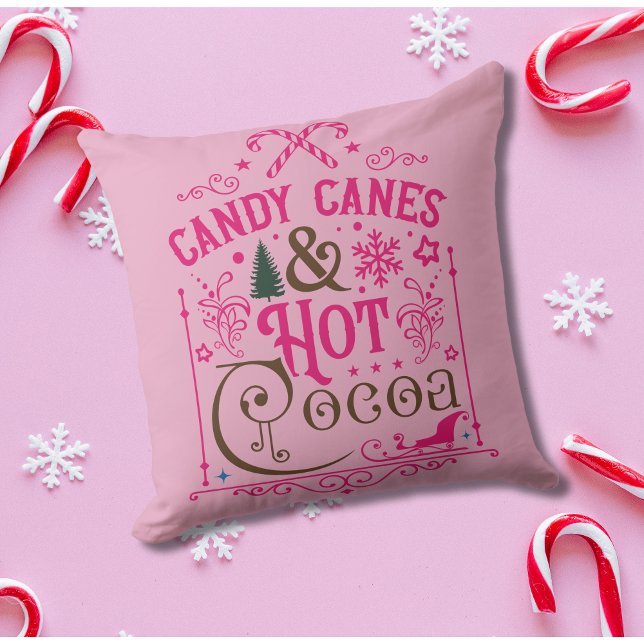 Almofada Estilo Farmhouse Russo de Natal Rosa Vintage (Criador carregado)