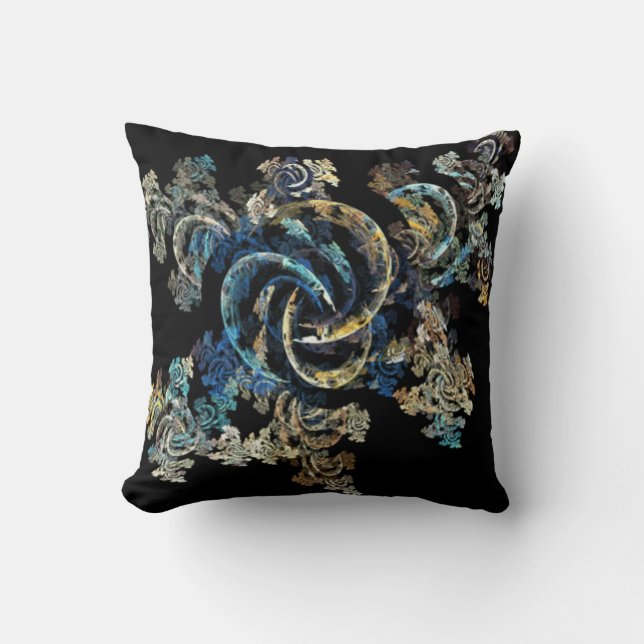 Almofada Estilo Fractal Azul (Frente)