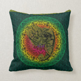 Almofada Estilo indiano étnico - mandala - elefante tribal