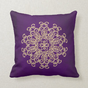 Almofada Estilo indiano ROXO e Dourado