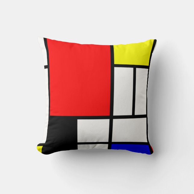 Almofada Estilo Neo-plasticism 3 de Mondrian moderno (Frente)