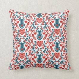 Almofada Estilo Nórdico Vermelho e Branco - Cushion Deer