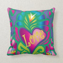 Almofada Estilo Retroativo de Paz e Amor