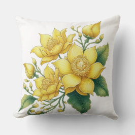 Almofada Estilo Tailandês Flor Amarelo