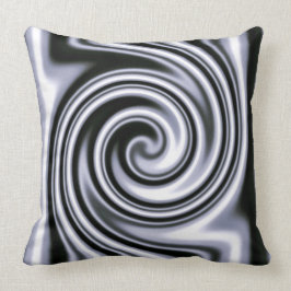 Almofada Estilo Tribal Espiral em Foco Suave Azul Aço Prate