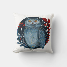 Almofada Estilo Vintage - Coruja de Natal escandinava