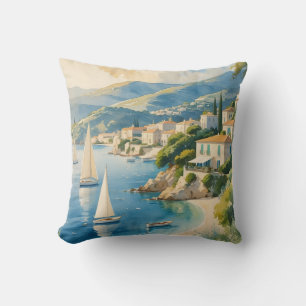 Almofada Estilo Vintage Cote D'Azur Viagem francês