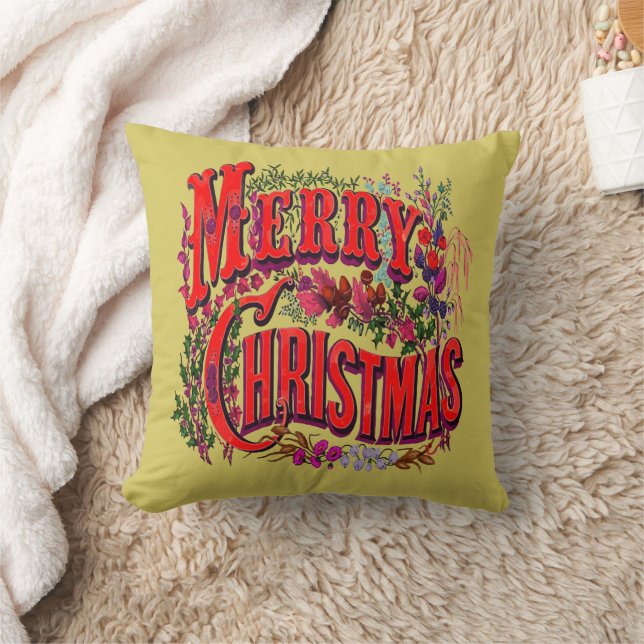 Almofada Estilo Vintage Saudação de Natal  (Cobertor)