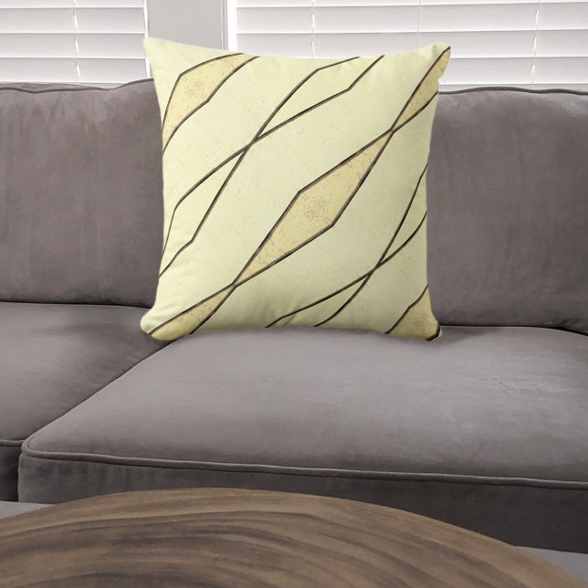 Almofada Estirpe Moderna Retro Amarelo-Pálido e Preto (Criador carregado)
