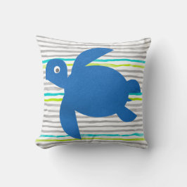 Almofada Estirpe Reversível da Tartaruga do Mar de Aquarela