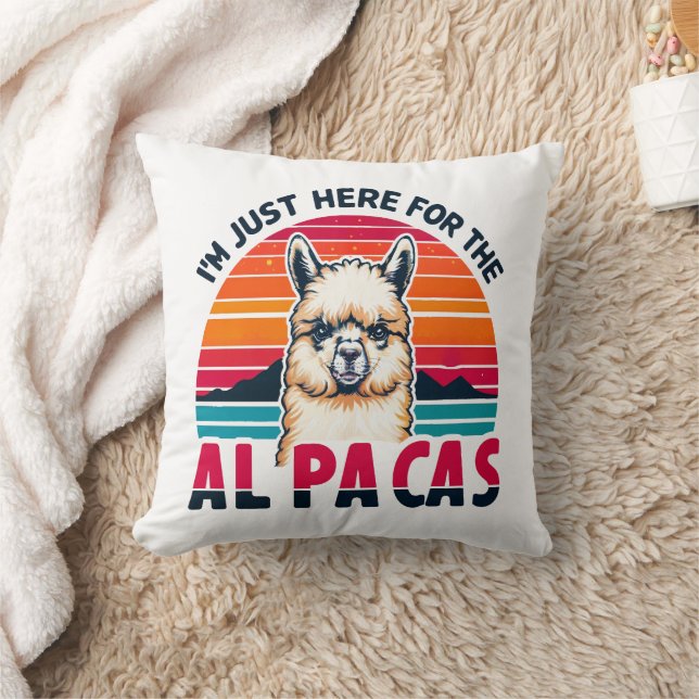 Almofada Estou aqui para os amantes alpacas engraçados (Cobertor)