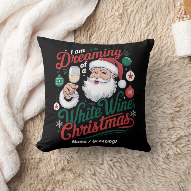 Almofada Estou Sonhando com um Natal de Vinho Branco (Cobertor)