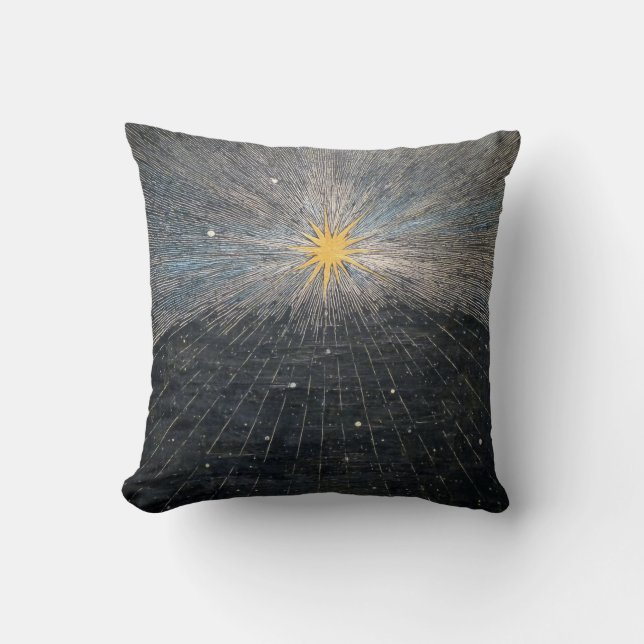 Almofada Estrela Amarela Abstrata Explosão Mística Celestia (Frente)
