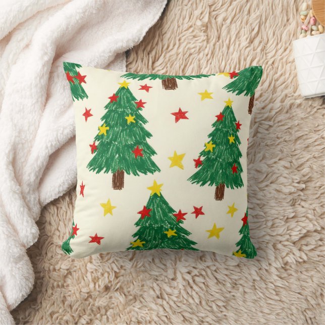 Almofada Estrela de Natal Texturizada Alegre com Design Rep (Cobertor)