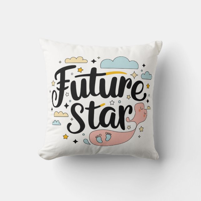 Almofada Estrela do Futuro - Boca do Bebê Whimsical (Frente)