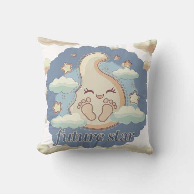 Almofada Estrela do Futuro - Pegadas do Bebê Dreamy (Frente)