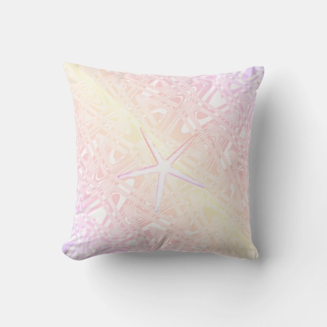 Almofada Estrela do Mar Multicolor Rosa Branco Presente Dec (Frente)