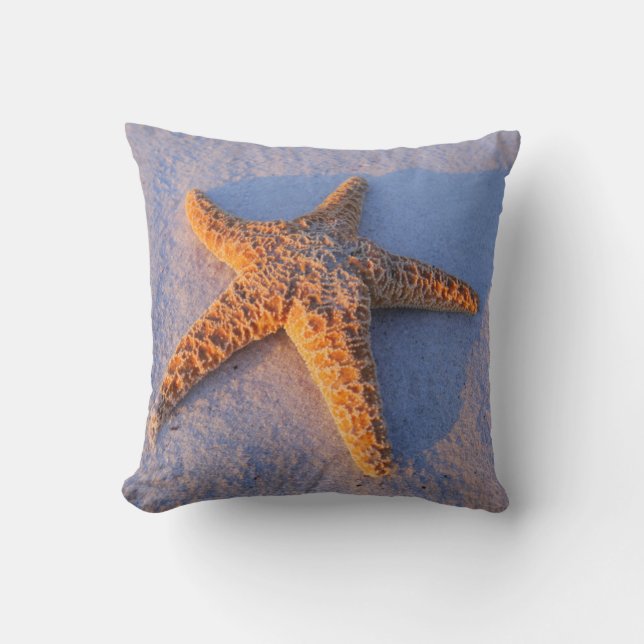 Almofada Estrela do mar na areia branca (Frente)