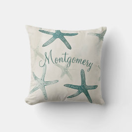 Almofada Estrela-do-Mar Personalizada Verde Bege Costeira