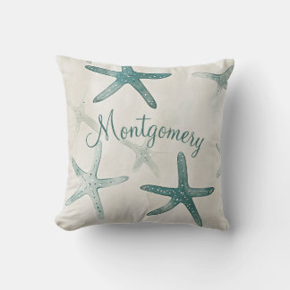 Almofada Estrela-do-Mar Personalizada Verde Bege Costeira