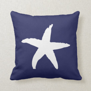 Almofada Estrela Marinho azul do mar náutico