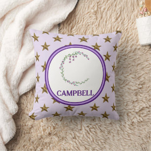 Almofada Estrela Monograma Inicial Floral Natureza Decoraçã