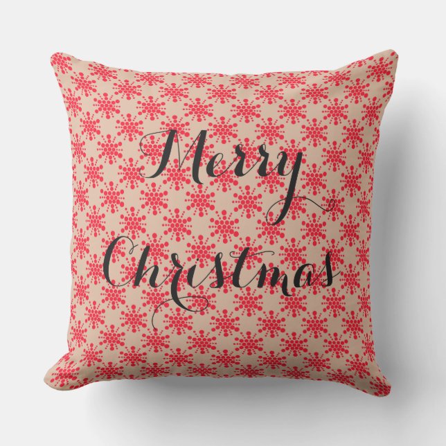 Almofada Estrela vermelha pontilhada em taudo (Frente)