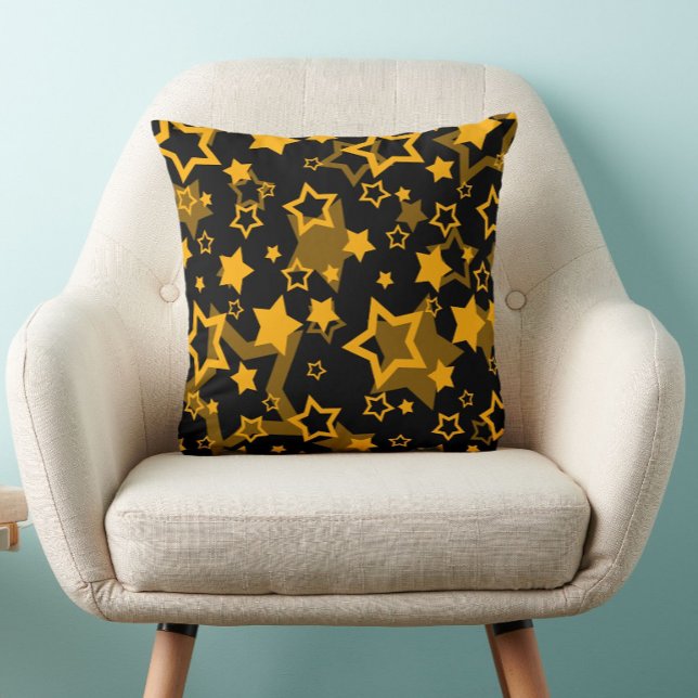 Almofada Estrelas Amarelas Douradas Brilham Design  (Criador carregado)