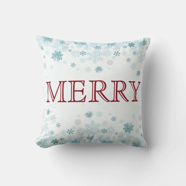 Almofada Estrelas Azuis Decorativas Feliz Natal (Frente)