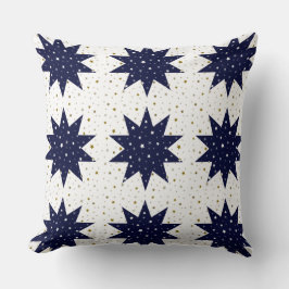 Almofada Estrelas azuis e estrelas brancas e estrelas doura