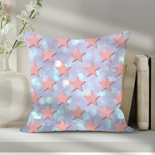 Almofada Estrelas cor-de-rosa-Abstrato Funky Retro com Shim