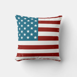 Almofada Estrelas da bandeira americana listram vermelho br