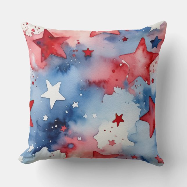 Almofada Estrelas de aquarela (Frente)