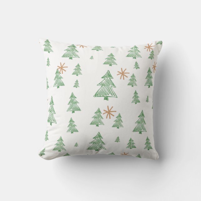 Almofada Estrelas de árvore de Natal exclusivas do inverno  (Frente)