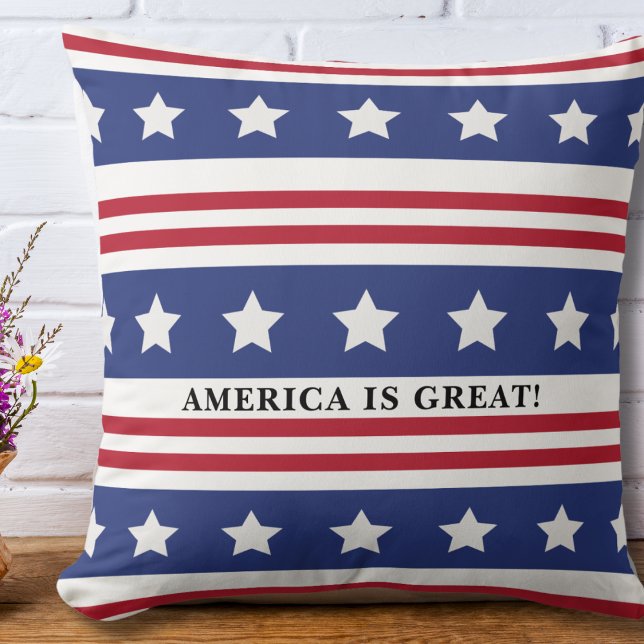 Almofada Estrelas De Bandeira Americanas E Strips A América (Criador carregado)
