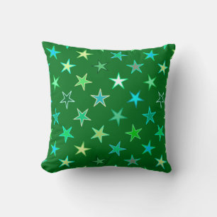Almofada Estrelas de Brilho Modernas, Esmeralda e Verde lim