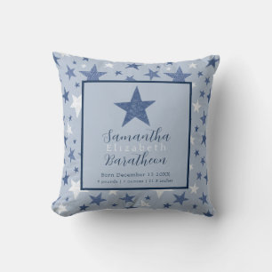 Almofada Estrelas de inverno Azul Estrelas de Nascimento Pe
