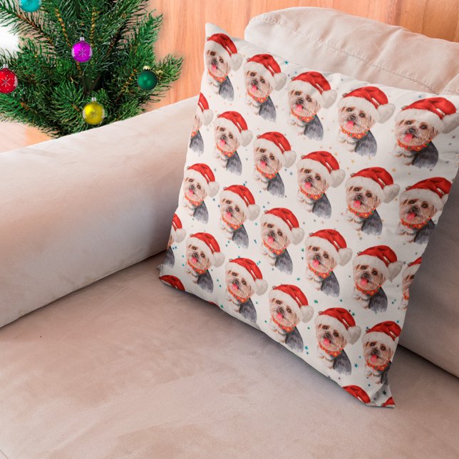 Almofada Estrelas de Natal da Raça de Cão Yorkshire Terrier (Criador carregado)