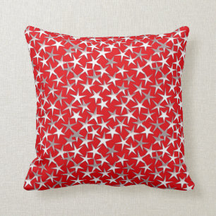 Almofada Estrelas de prata na obscuridade - vermelho