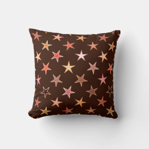 Almofada Estrelas do Twinkling, castanho chocolate modernos