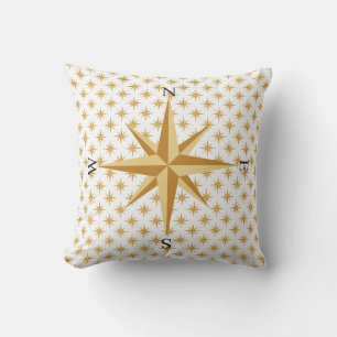 Almofada Estrelas Douradas náuticas com Travesseiro de Dire