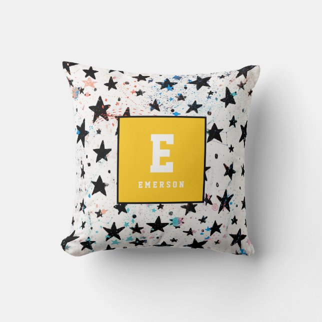Almofada estrelas e padrão de astronomia espacial divertida (Frente)