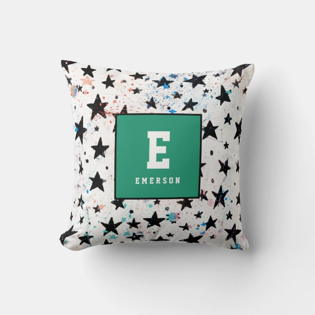 Almofada estrelas e padrão de astronomia espacial divertida (Frente)