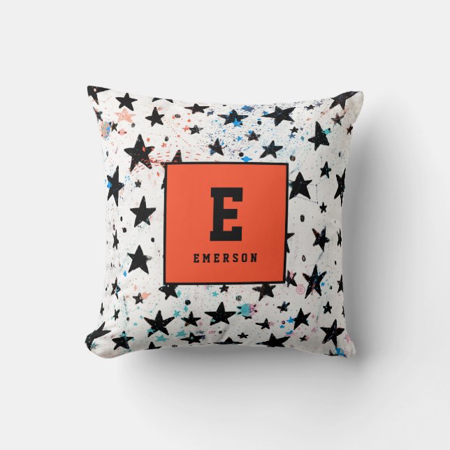 Almofada estrelas e padrão de astronomia espacial divertida (Frente)