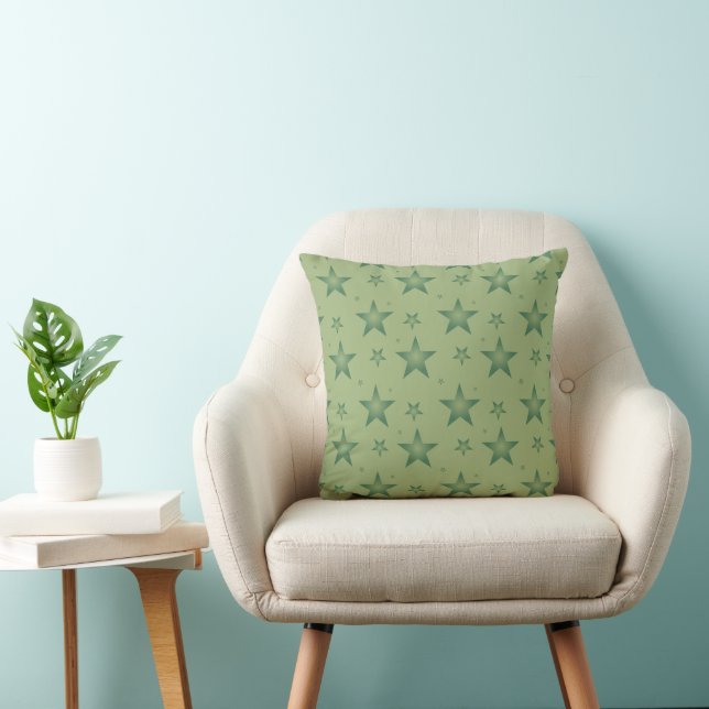 Almofada Estrelas Elegante e Na moda em Verde Sage (Cadeira)