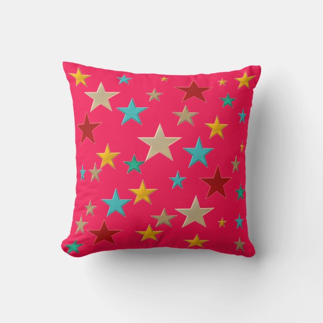 Almofada Estrelas engraçadas e coloridas (Frente)