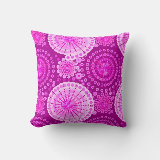 Almofada Estrelas explosivas e pinwheels, roxo ametista (Frente)