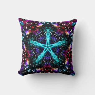 Almofada Estrelas Fractais Coloridas Universo Mandala Estre